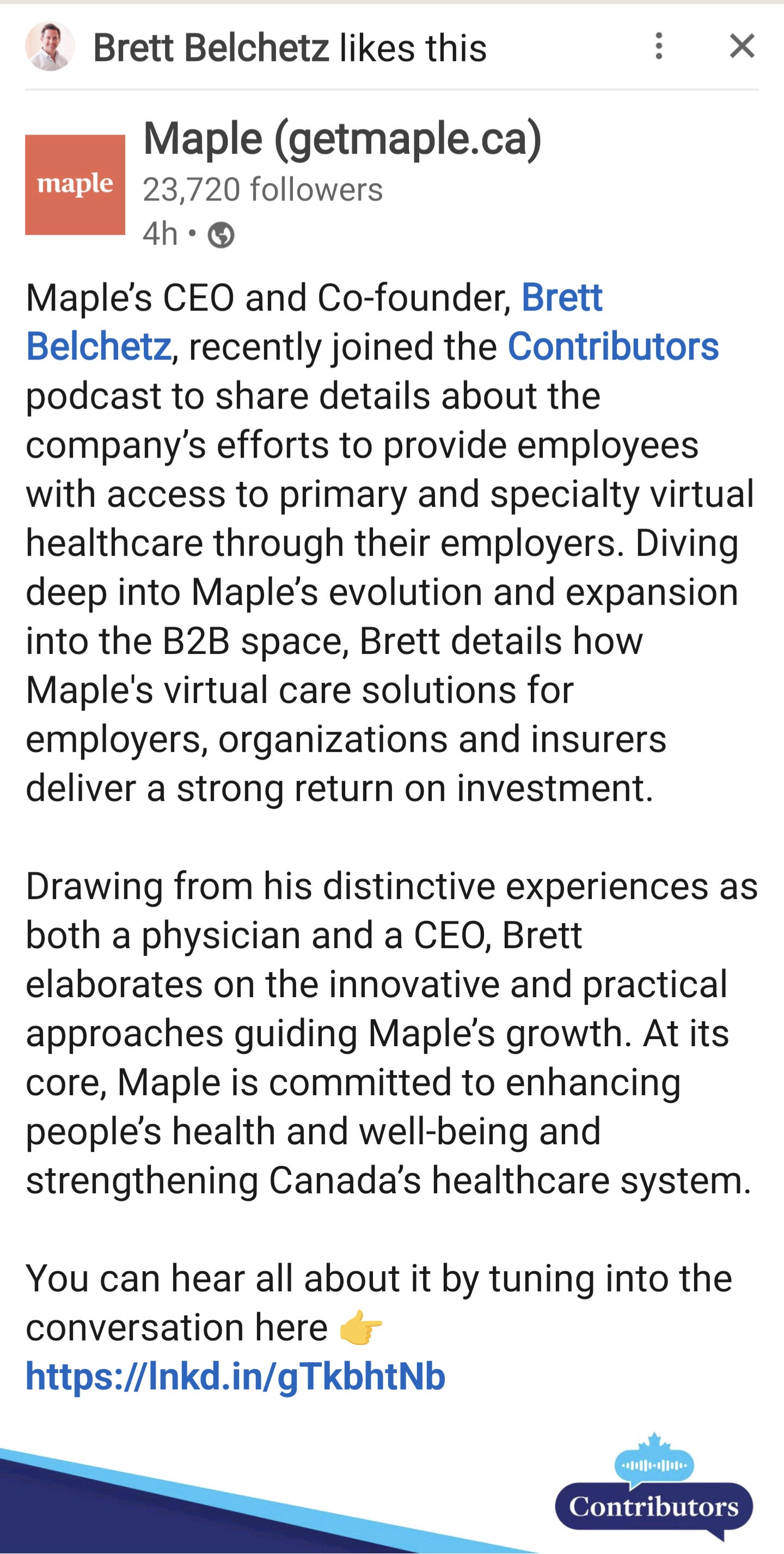 Maple and Brett Belchetz, at the intersection of private, for-profit healthcare and MAiD